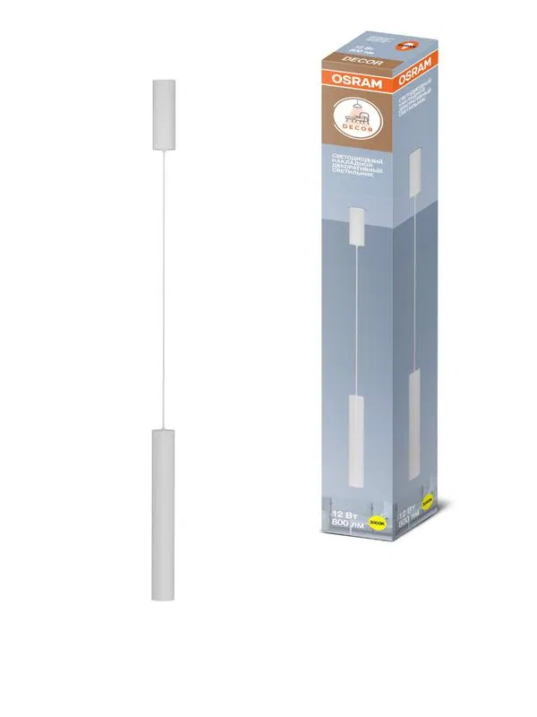 Светильник светодиодный TUBE SURFSP DLTB 12Вт 3000К тепл. бел. 800лм подвесной бел. OSRAM 4607194233090 LEDVANCE