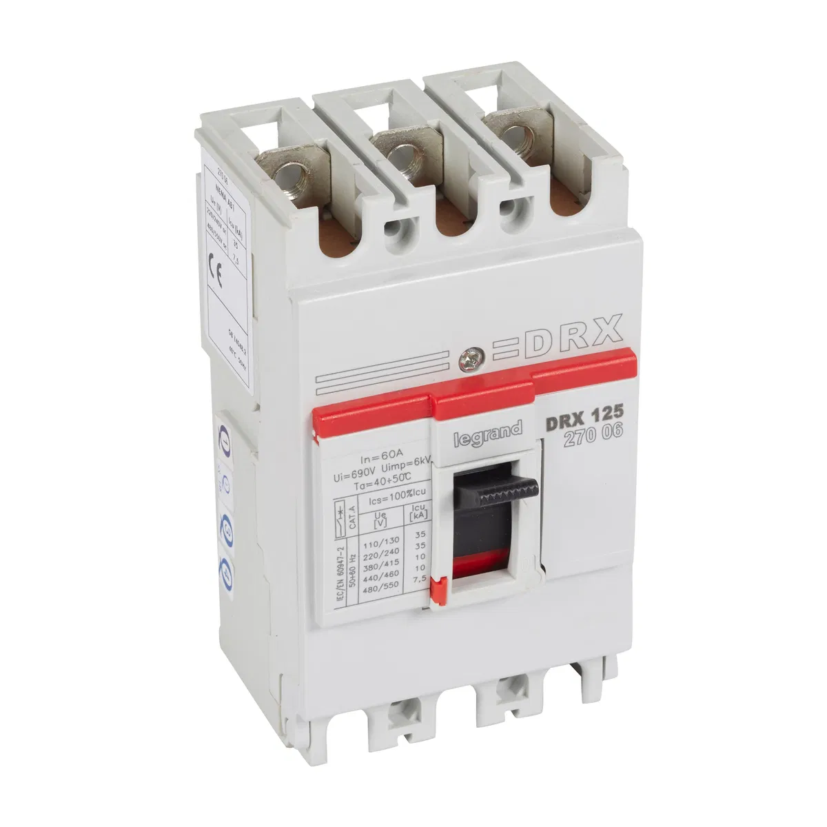 Drx125 фиксированный 60a 3п 10кА 027006 Legrand