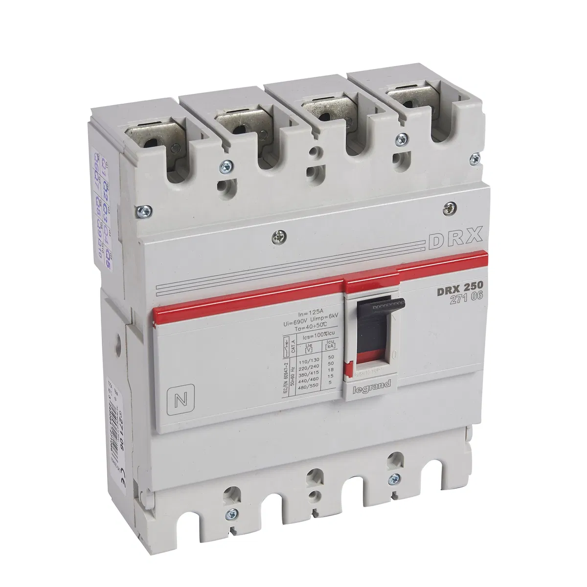 DRX250 термомагнитный 125A 4П 18KA 027106 Legrand