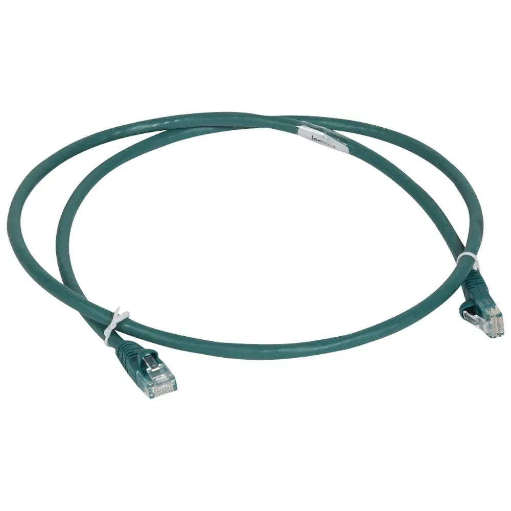 Шнур коммутационный RJ 45 - категория 6 - U/UTP - LSZH - неэкранированный - 1 м - зеленый 051858 Legrand