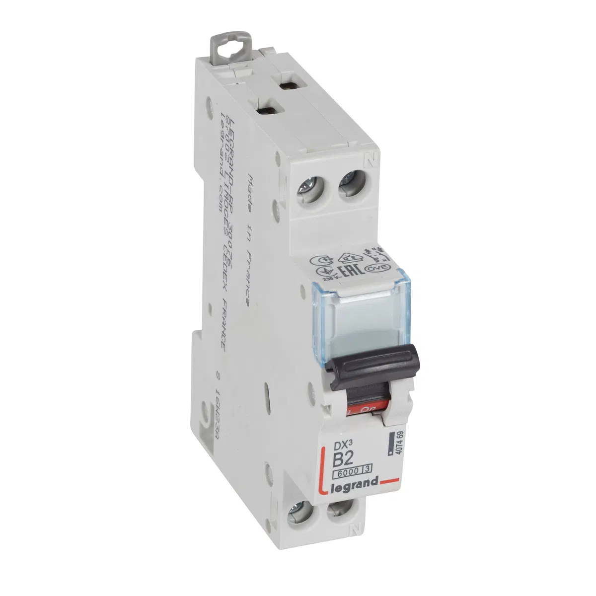 Авт.выкл.DX3 1п+N В2А 6kA/10кА LEGRAND 407469