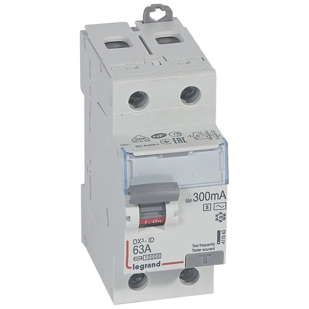 ВДТ DX3 2П 63А 300мА-AC-S LEGRAND 411543