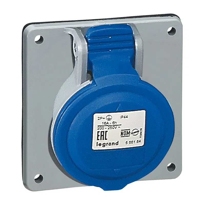 Встраиваемая наклонная розетка - P17 Tempra Pro - IP 44 - 200/250 В~ - 32 A - 3К+Н+З 555286 Legrand