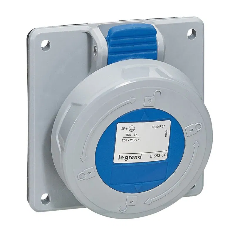 Встраиваемая розетка - P17 Tempra Pro - IP 66/67 - 200/250 В~ - 32 A - 3К+З 555485 Legrand