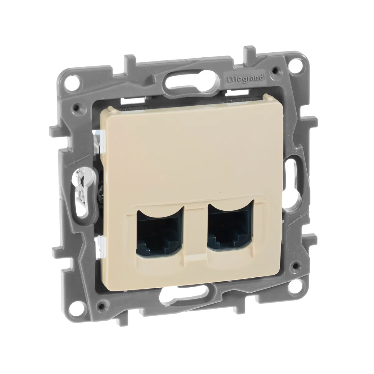 ETIKA Розетка компьютерная двойная RJ45 категория 6 UTP слоновая кость 672354 Legrand