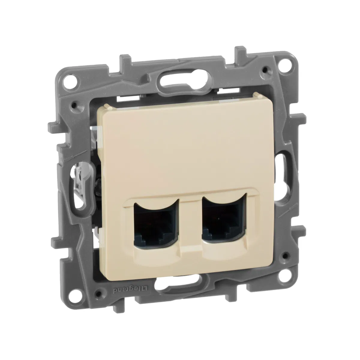 ETIKA Розетка компьютерная двойная RJ45 категория 5Е UTP слоновая кость 672355 Legrand