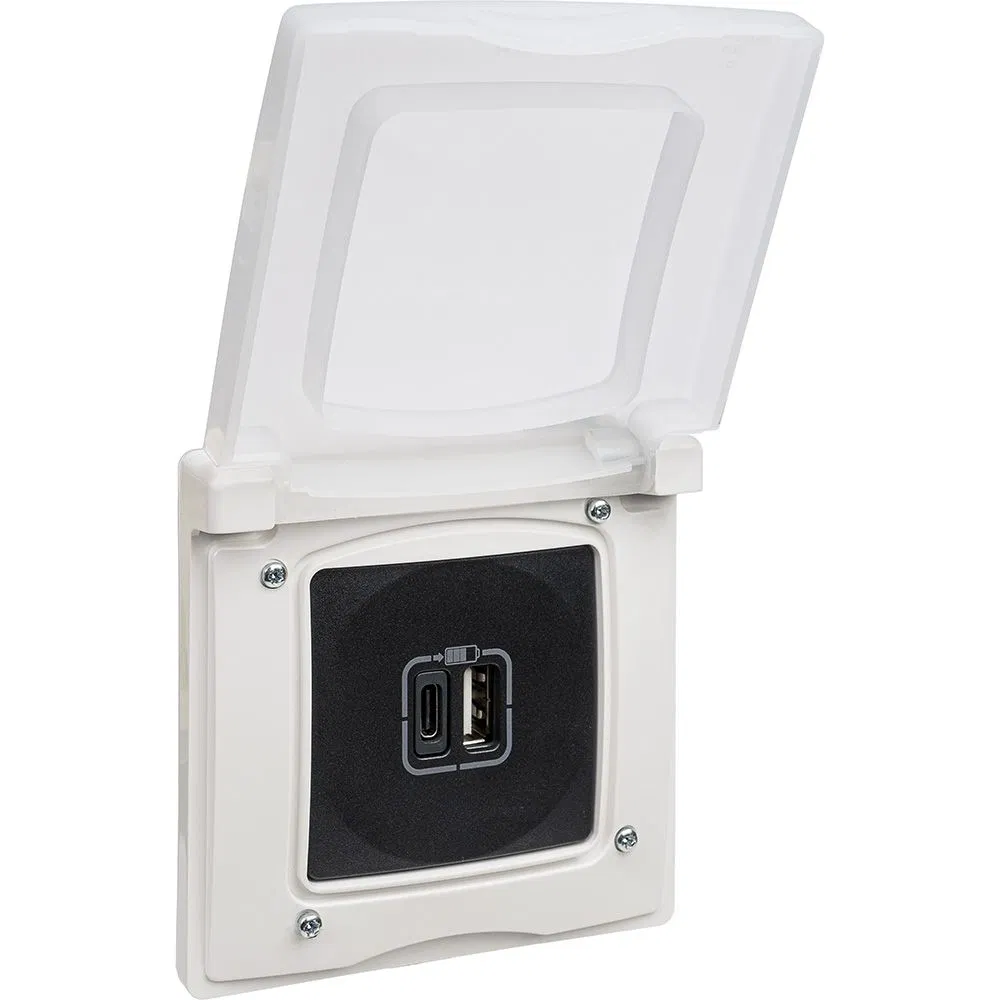 ETIKA Розетка USB A+C 15Вт антрацит 672636 Legrand