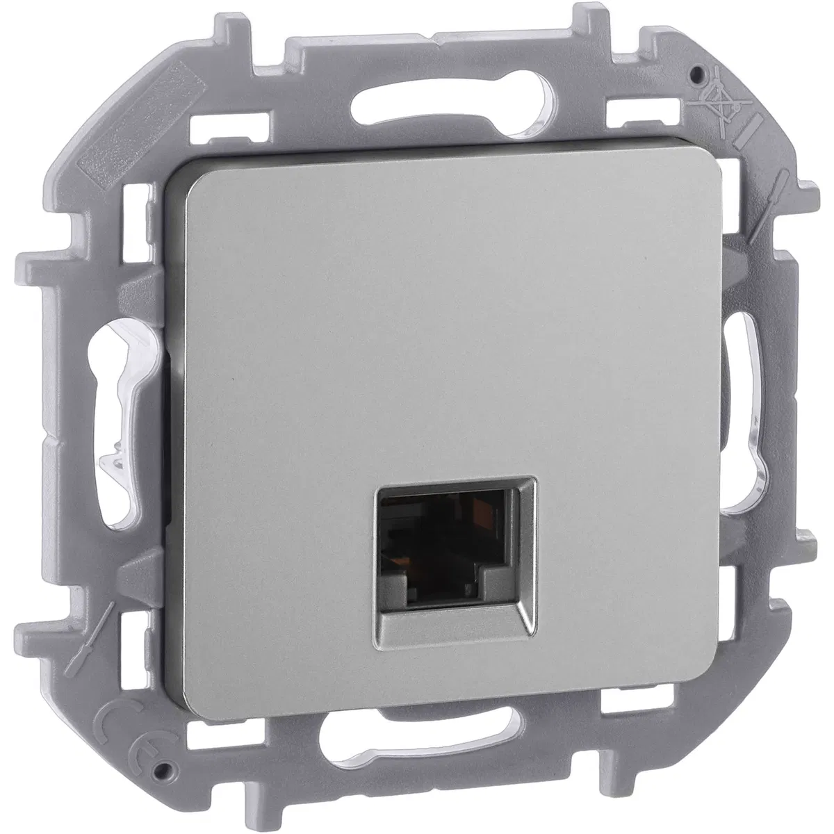 INSPIRIA Розетка компьютерная RJ45 категория 5Е UTP алюминий 673827 Legrand