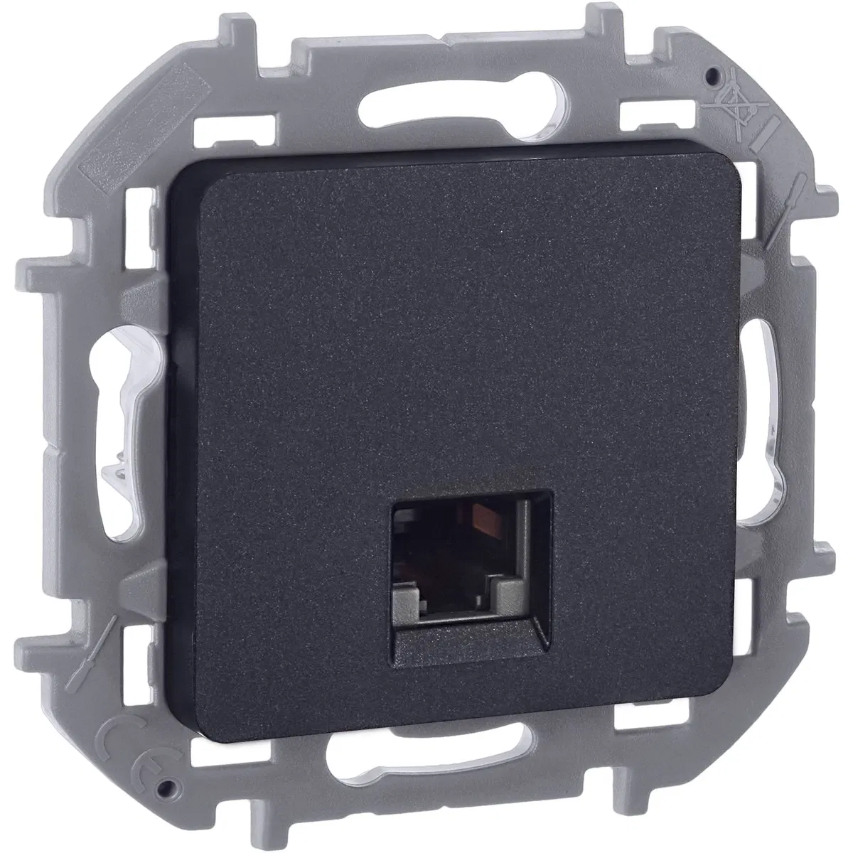 INSPIRIA Розетка компьютерная RJ45 категория 6 UTP антрацит 673833 Legrand