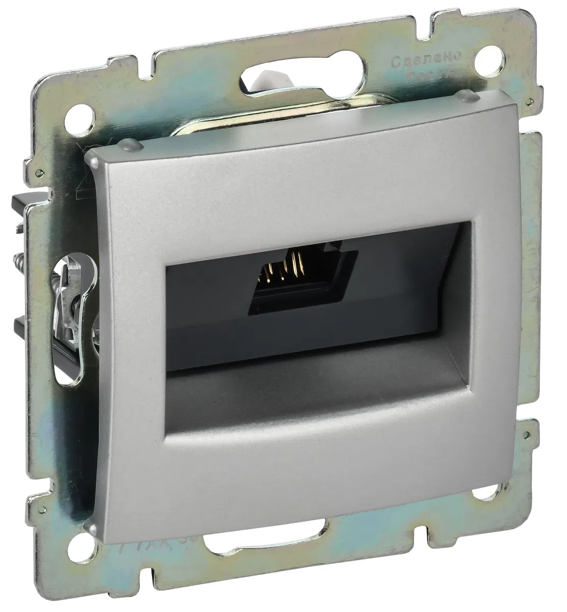 VALENA DIY Розетка компьютерная RJ45 категория 5Е UTP с захватами алюминий 694334 Legrand