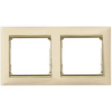 VALENA DIY Рамка 2-местная слоновая кость (золотой штрих) 695647 Legrand