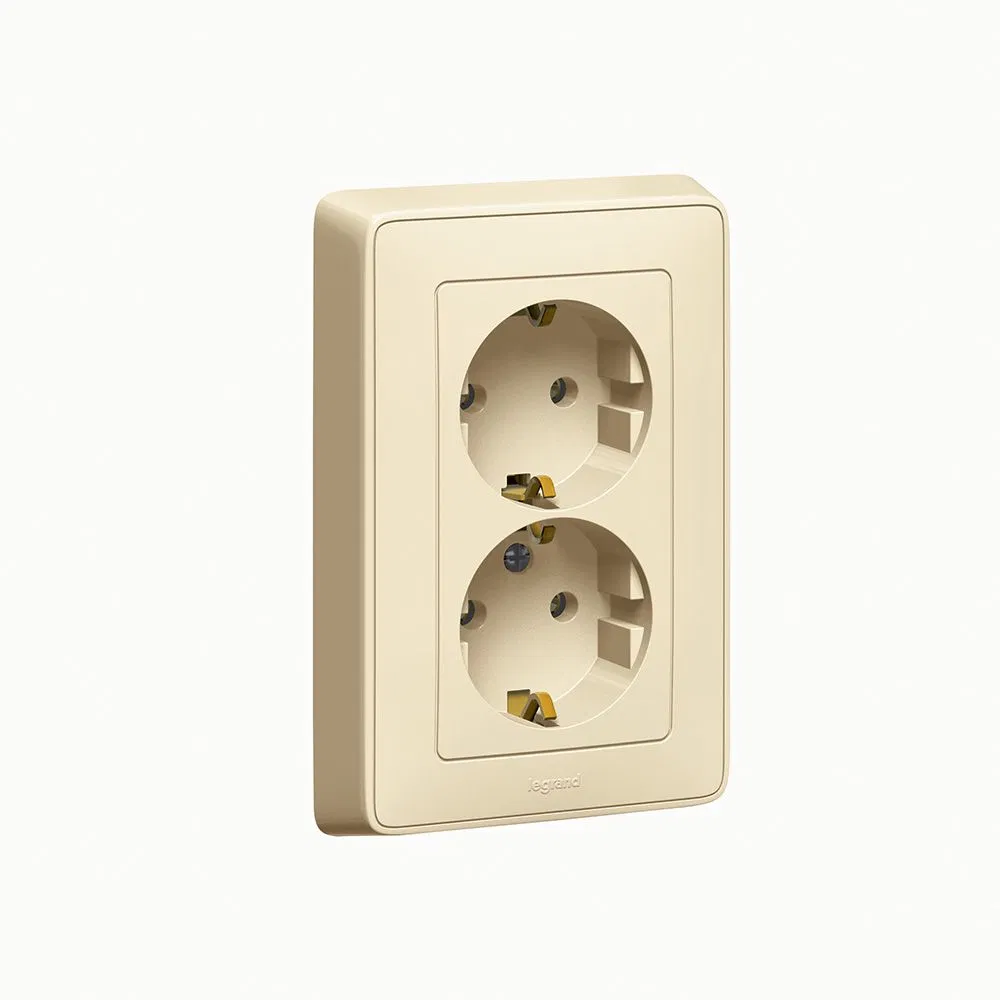 Cariva DIY Розетка 2x2К+З, нем. cт, слоновая кость 695918 Legrand