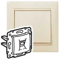 VALENA DIY Розетка телефонная двойная RJ11 слоновая кость