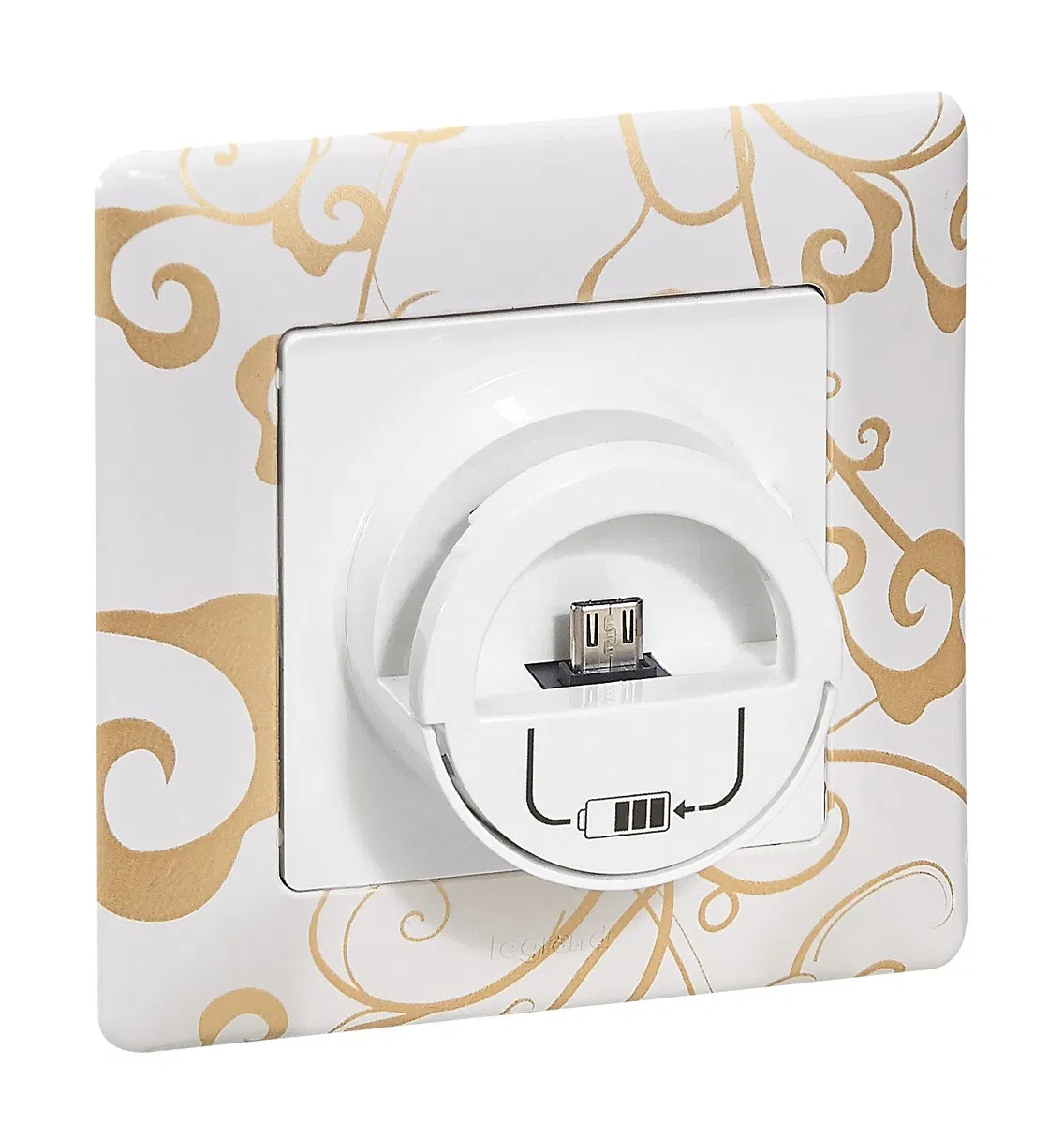 Valena LIFE.Зарядная станция MicroUSB 240В/5В 1500мА.С лицевой панелью.Белая 753011 Legrand