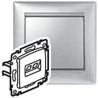 VALENA Розетка компьютерная двойная RJ45 категория 5Е UTP с захватами алюминий 770231 Legrand