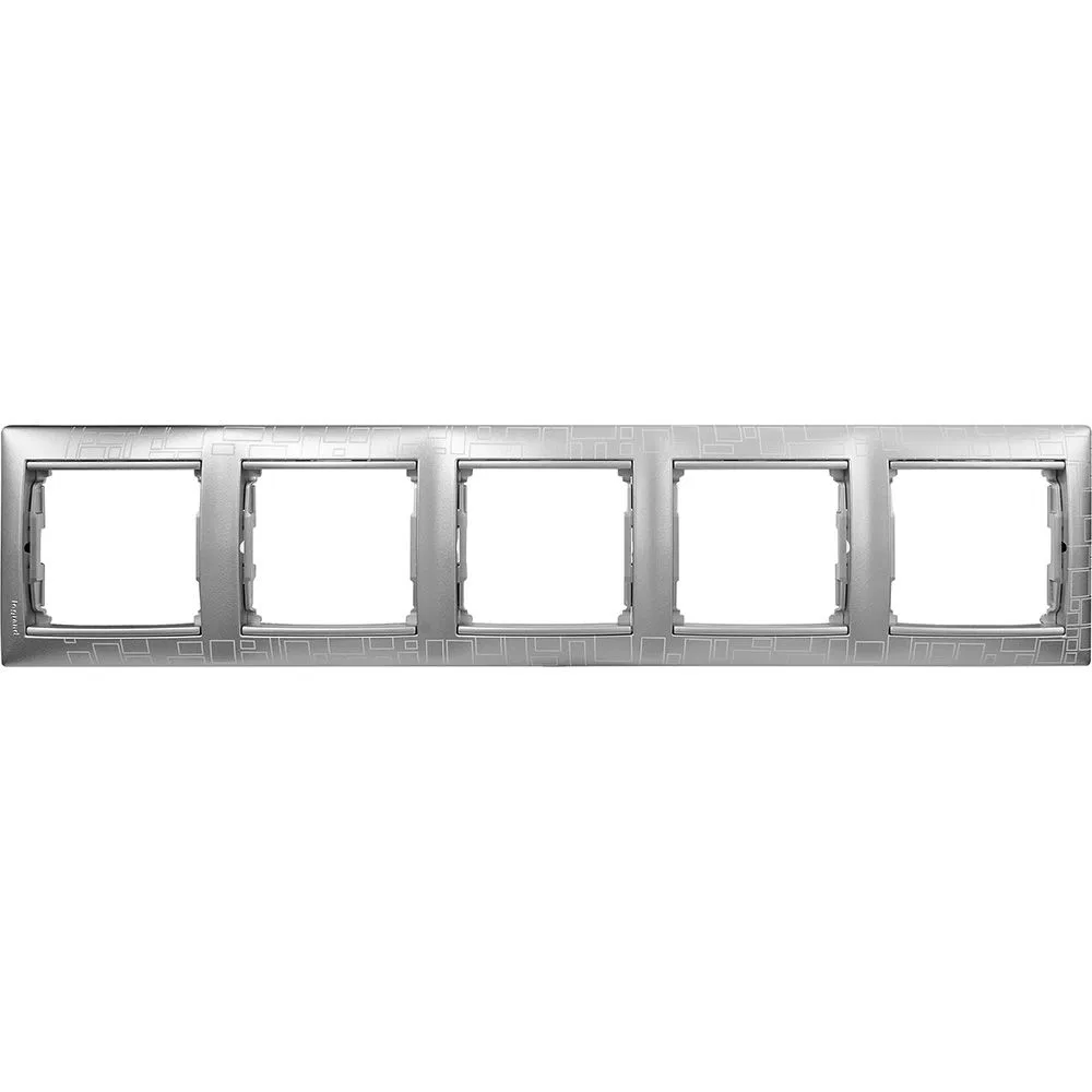 VALENA Рамка 5-местная алюминий модерн 770345 Legrand