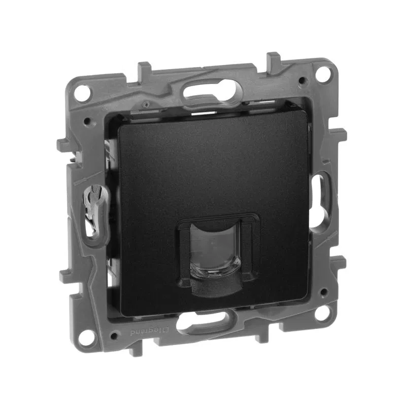 Розетка компьютерная СП Etika RJ45 кат.6 UTP антрацит IEK 672653 Legrand (группа IEK)