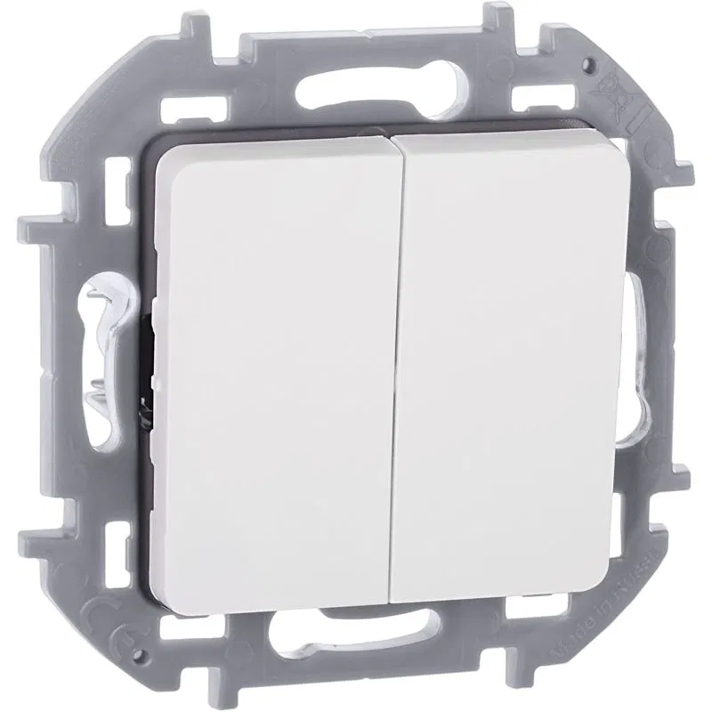 Выключатель 2-кл. Inspiria 10А IP20 250В 10AX механизм бел. IEK 673620 Legrand (группа IEK)
