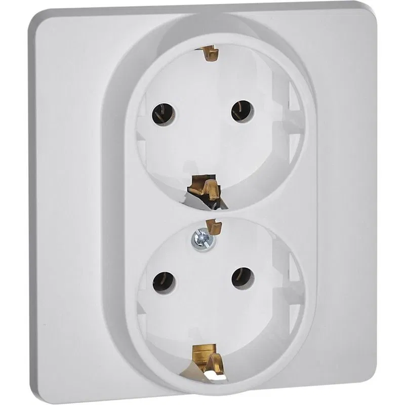Розетка Inspiria 16А 250В 2х2P+E немецк. стандарт бел. IEK 673750 Legrand (группа IEK)
