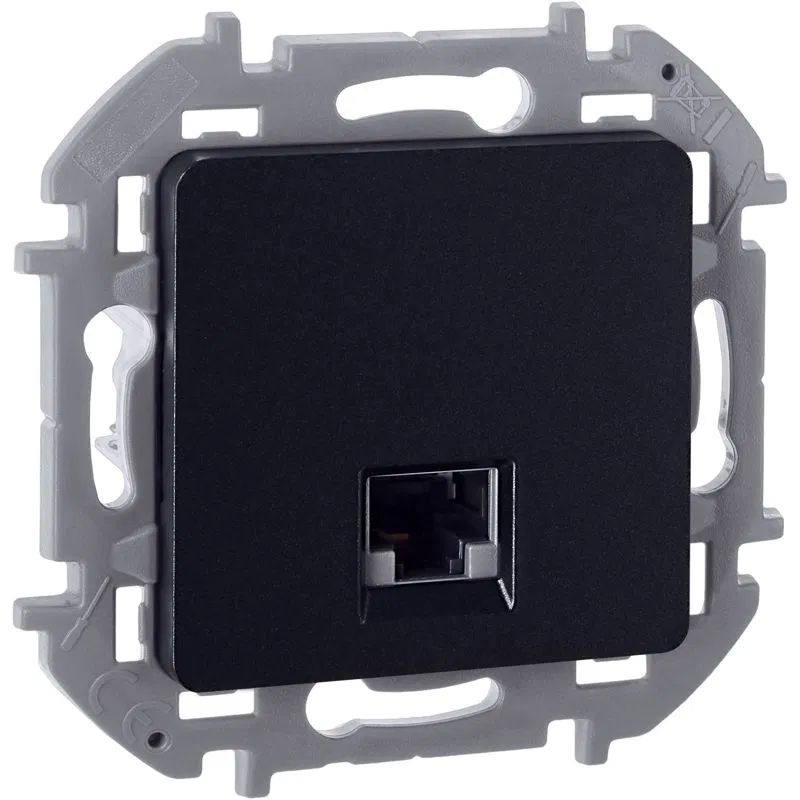 Розетка компьютерная Inspiria RJ45 кат.5E UTP антрацит IEK 673828 Legrand (группа IEK)