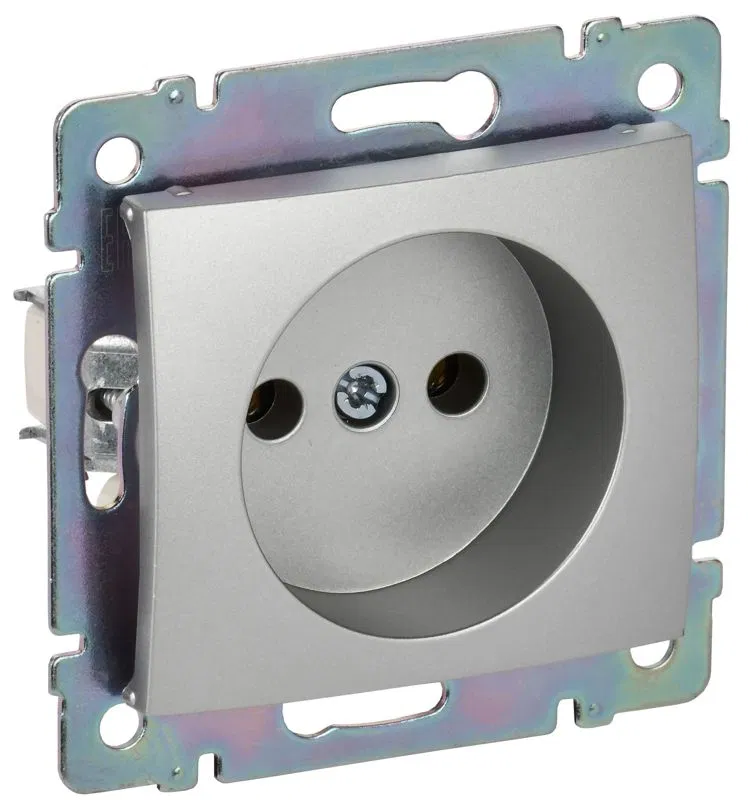 Розетка 1-м СП Valena 16А IP21 2P без заземл. механизм алюм. (DIY-упак.) IEK 694341 Legrand (группа IEK)