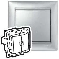 Выключатель 2-кл. СП Valena 10А IP31 с подсветкой механизм алюм. (DIY-упак.) IEK 694344 Legrand (группа IEK)