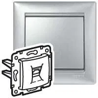 Розетка телефонная 1-м СП Valena RJ11 механизм алюм. (DIY-упак.) IEK 694347 Legrand (группа IEK)