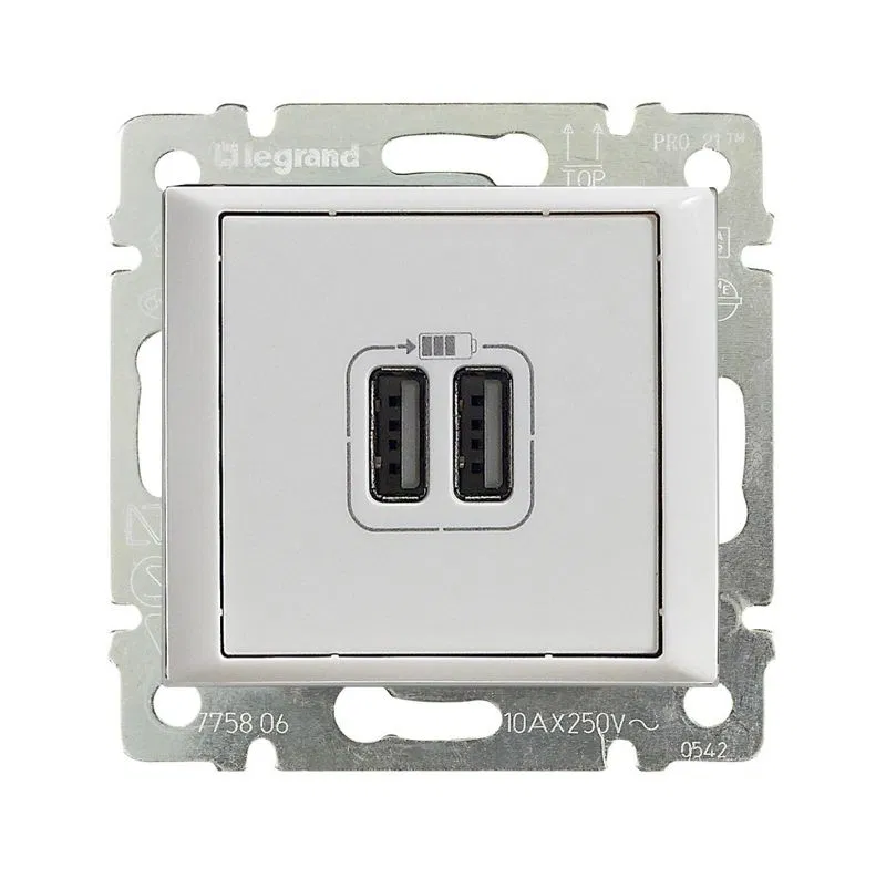 Розетка USB 2-м СП Valena механизм бел. (DIY-упак.) IEK 694370 Legrand (группа IEK)