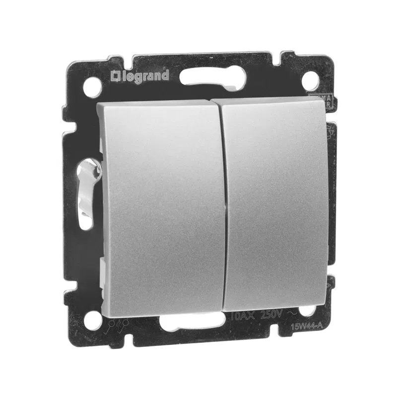 Переключатель проходной 2-кл. СП Valena 10А IP31 250В механизм алюм. (уп.10шт) IEK 770108 Legrand (группа IEK)