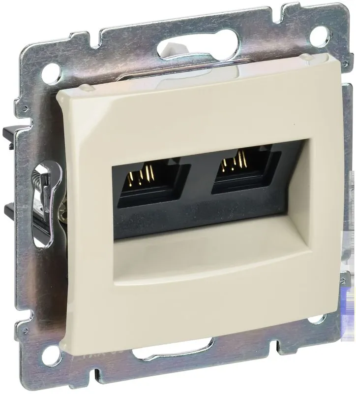 Розетка компьютерная 2-м СП Valena RJ45 кат.5E UTP на захватах механизм сл. кость IEK 774131 Legrand (группа IEK)