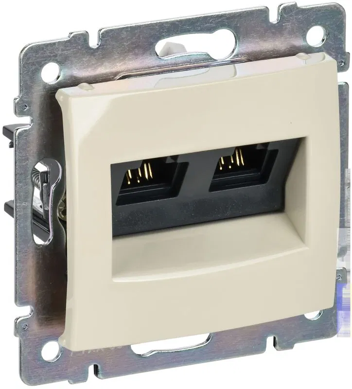 Розетка компьютерная 2-м СП Valena RJ45 кат.6 UTP на захватах механизм сл. кость IEK 774147 Legrand (группа IEK)