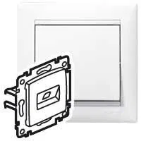 Розетка компьютерная 1-м СП Valena RJ45 кат.6 UTP на захватах механизм бел. IEK 774246 Legrand (группа IEK)