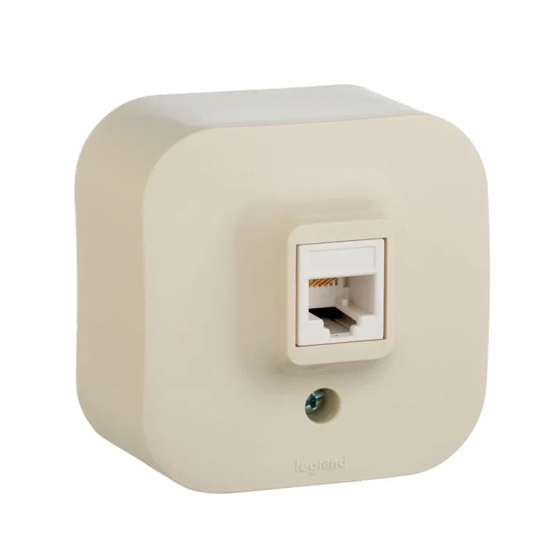 Розетка компьютерная 1-м ОП Quteo RJ45 кат.5E UTP сл. кость IEK 782254 Legrand (группа IEK)