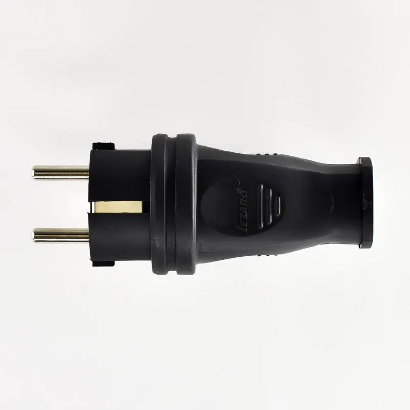 Вилка кабельная 1ф 1х16А 2P+E 220-240В IP44 каучук LEZARD 106-0400-0105/105