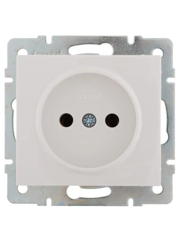 Розетка 1-м СП Rain 16А IP20 без заземл. керамика механизм бел. LEZARD 703-0288-121