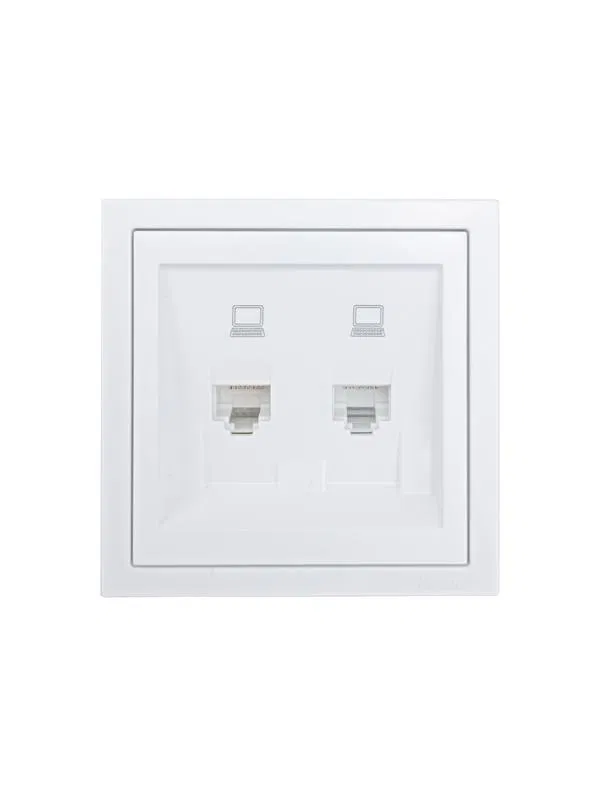Розетка компьютерная 2-мест. ZIMA IP20 бел. LEZARD 704-0288-141