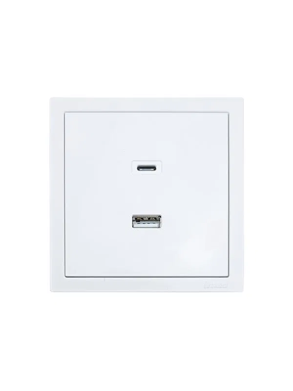 Розетка Type-C+ USB разъем СП ZIMA IP20 бел. LEZARD 704-0288-192TC