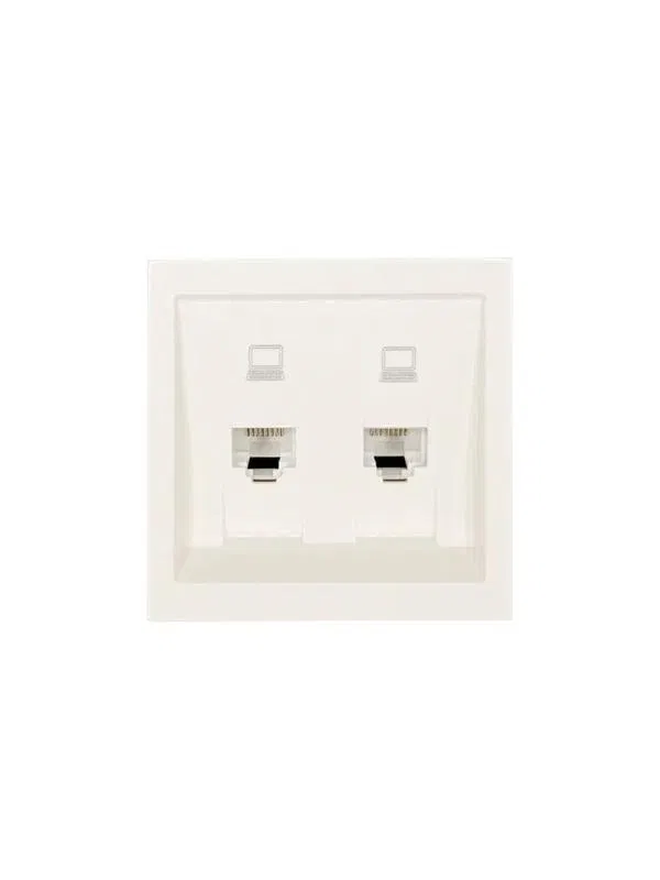 Розетка 2-мест. компьютерная СП ZIMA IP20 слон. кость LEZARD 704-9088-141