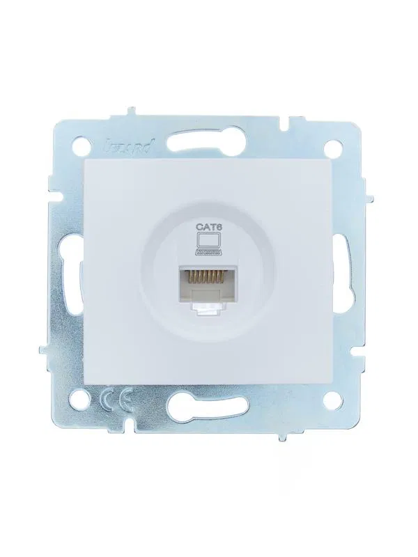 Розетка компьютерная 1-м СП ASTI IP20 RJ45 механизм Cat 6e бел. LEZARD 7081-0288-140