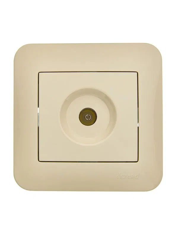 Розетка телевизионная оконечная TV СП ASTI IP20 в сборе крем. LEZARD 7081-0303-130