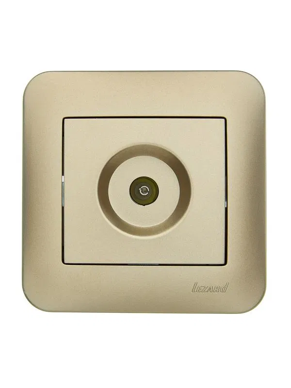 Розетка телевизионная проходная TV СП ASTI IP20 в сборе золото. LEZARD 7081-3636-129