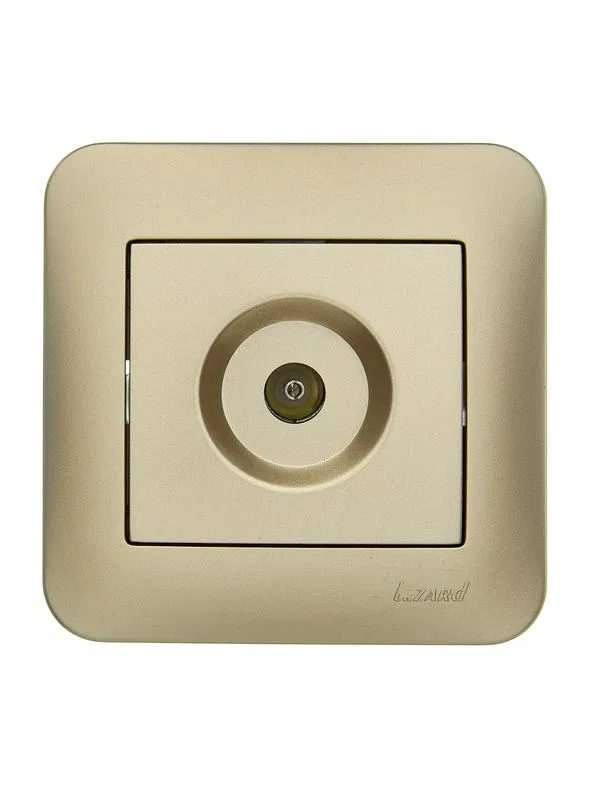 Розетка телевизионная оконечная TV СП ASTI IP20 в сборе золото. LEZARD 7081-3636-130