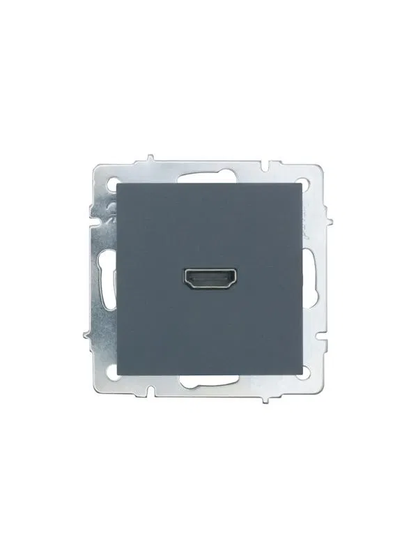Розетка HDMI 1-м СП VESNA IP20 механизм графит. LEZARD 742-3488-203