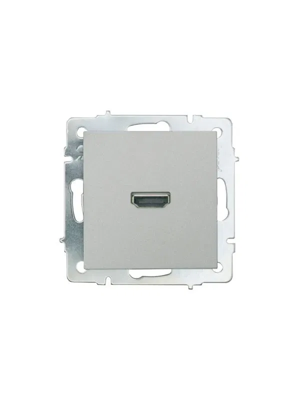 Розетка HDMI 1-м СП VESNA IP20 механизм платина LEZARD 742-3588-203