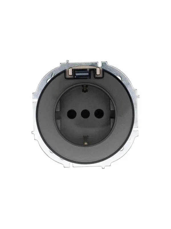 Розетка 1-м СП OSEN IP44 с заземл. с крышкой ПБТ механизм титан LEZARD 743-3788-123BIPCH