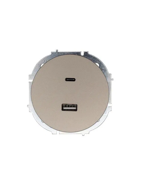 Розетка 1-м СП OSEN TC+ USB разъем механизм титан LEZARD 743-3788-192TC