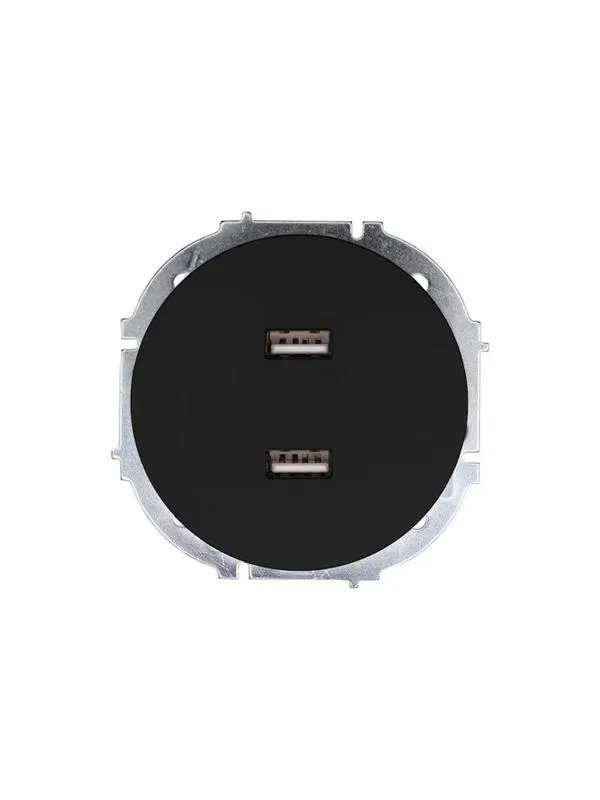 Розетка 2-м СП OSEN USB разъем механизм черн. бархат LEZARD 743-4288-192