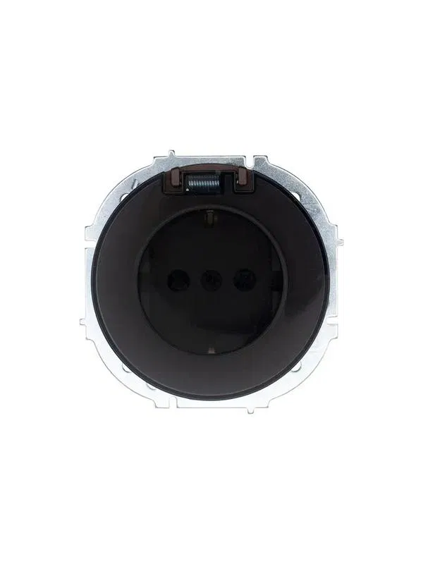 Розетка 1-м СП OSEN IP44 с заземл. с крышкой ПБТ механизм шоколад LEZARD 743-7388-123BIPCH