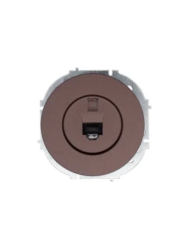 Розетка компьютерная СП OSEN RJ45 кат.6 механизм шоколад LEZARD 743-7388-140