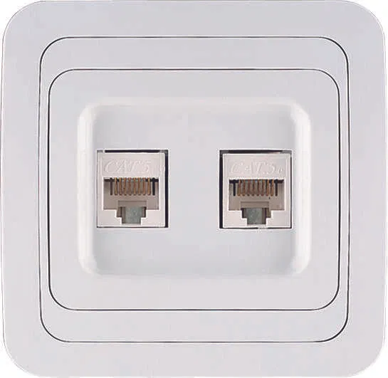 Розетка компьютерная 2-м СП Mimoza 16А IP20 кат.5 бел. Makel 12036